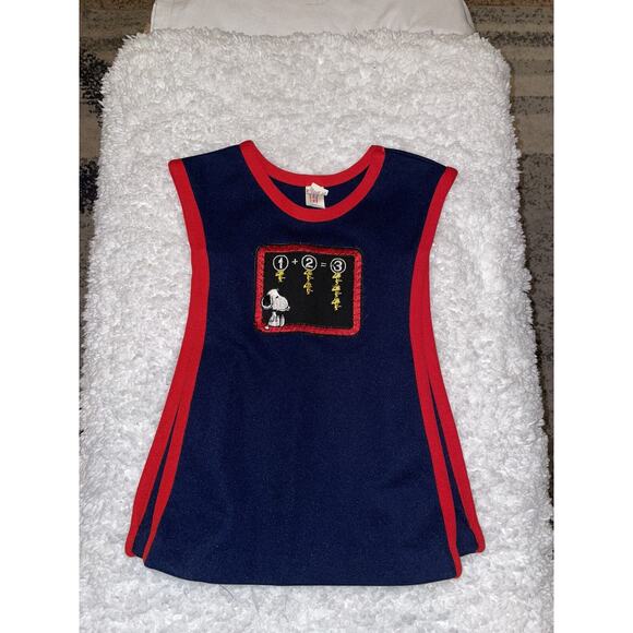 Danskin Vintage Snoopy & Woodstock vintage 1958 girls sz. 4 navy jumper (math)